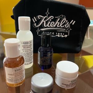 Kiehl's Skincare Collection with Black and White Pouch